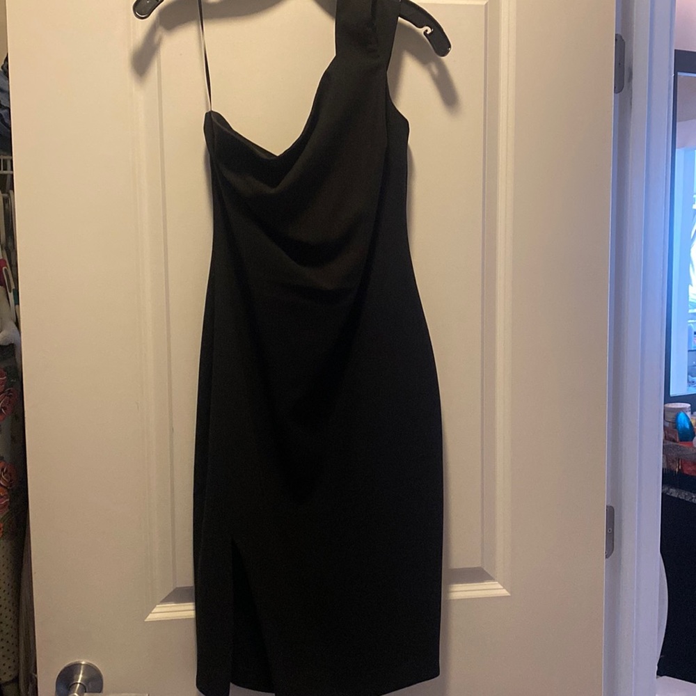 Black one shoulder dress, size 8